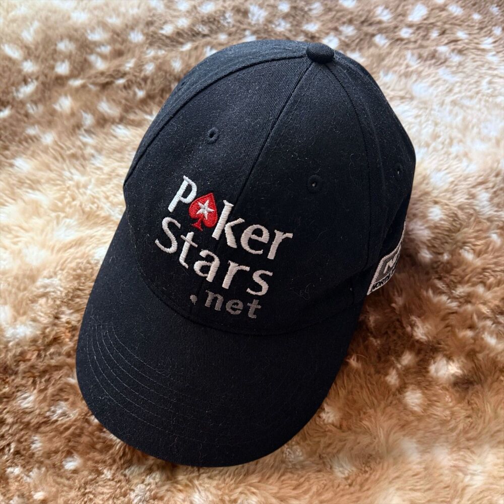 PokerStars Black Adjustable Baseball Hat Cap NAPT Professional Poker Players